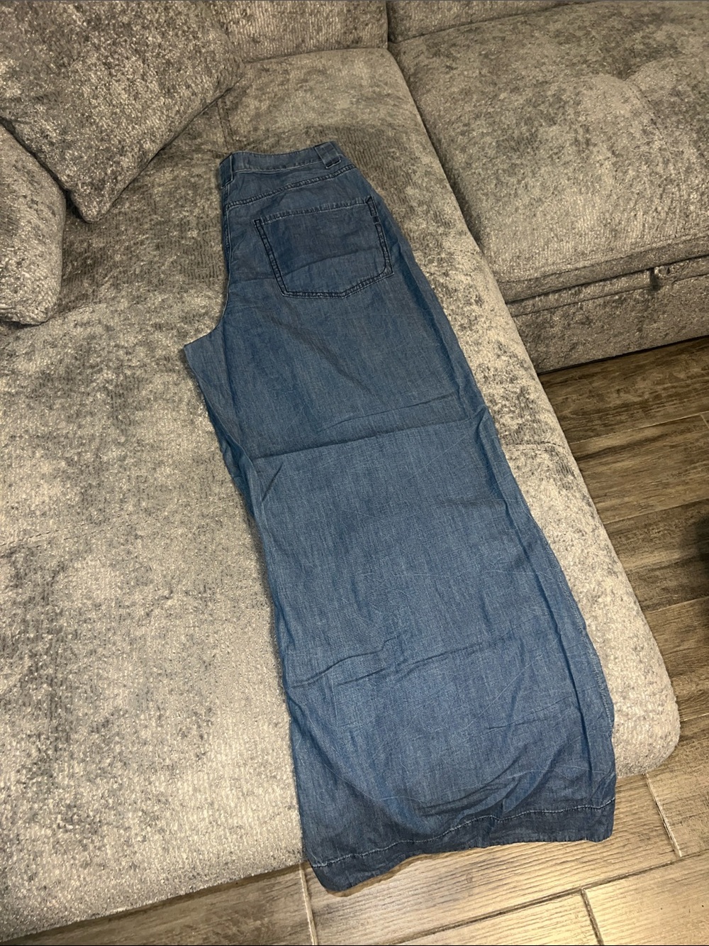 EXP Wide Leg Super High Rise Denim pants- Dark Blue